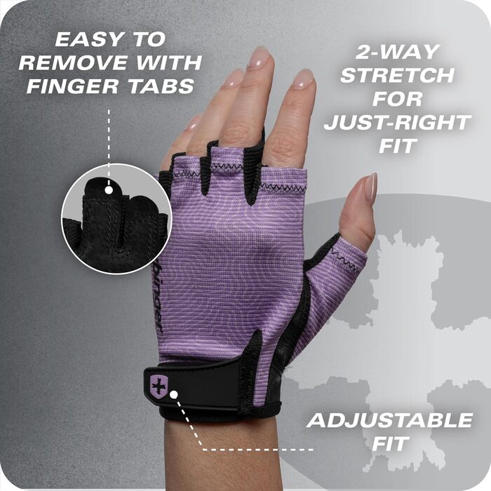 Рукавички для важкої атлетики Harbinger Power Gloves 3.0, жіночі M Carbon, шкіра, напівпальці, регульований ремінець