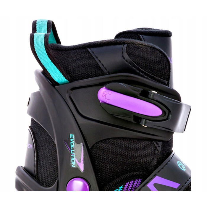 Регульовані ролики RAVEN Cande, Black/Mint/Violet, розмір 38-42, каучукові колеса