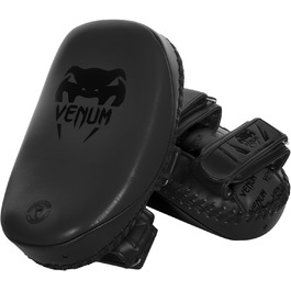 Легкі кік-пади Venum Skintex зі шкіри, матові, чорні, пара