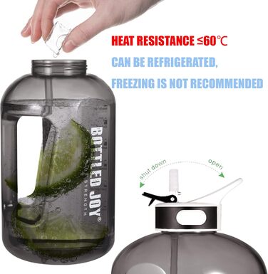 Пляшка для води Acxilexy 2,5 л з трубочкою, BPA-Free, пластикова, з таймерами, для спорту, офісу, дому, герметична