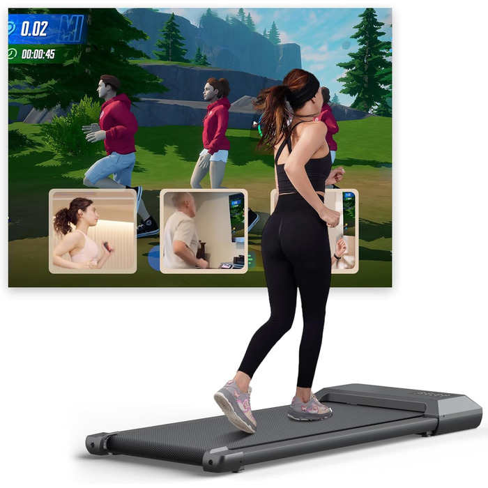 Бігова доріжка Raceable Walking Pad для дому з APP-керуванням, підтримкою Smart Tech, макс. 159 кг, експертні тренування, мультигонки та онлайн-інтерактив