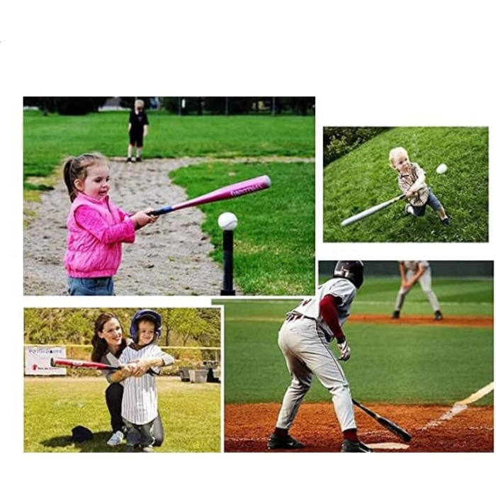 Алюмінієва біта для бейсболу 34 дюйми (86.4 см) багатоколірна, легка, для дорослих та молоді, сімейні ігри, блакитна