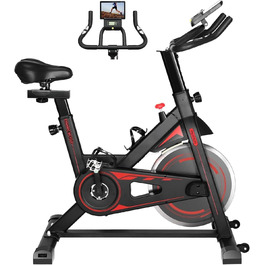 Велотренажер для дому Heimtrainer, 10 кг маховик, до 150 кг, регульоване сидіння і опір, пульсометр, LCD-дисплей, тримач для планшета та пляшки, фітнес-байк для тренувань у приміщенні