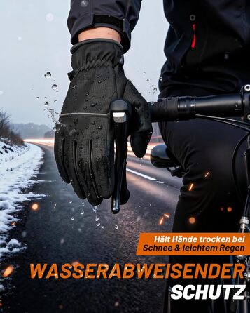 Водонепроникні зимові рукавички GXCROR для чоловіків та жінок, з підтримкою сенсорного екрану, утеплені Thinsulate, для катання на лижах, велосипеді, прибирання снігу та робіт на відкритому повітрі, до -20°C, термоізоляція (S)