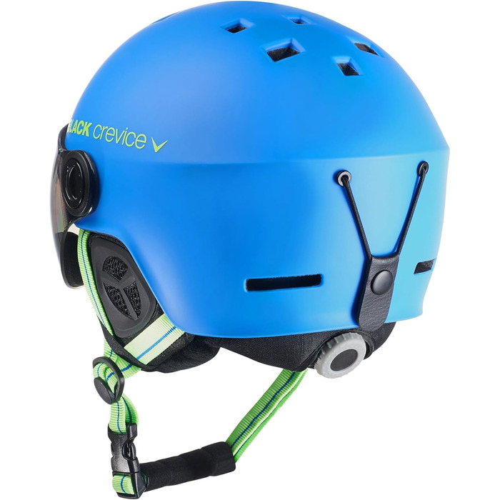 Шолом гірськолижний BLACK CREVICE Gstaad з візором (пілотський стиль) | Полікарбонат | Дихаючий | Регульований розмір | Для чоловіків та жінок