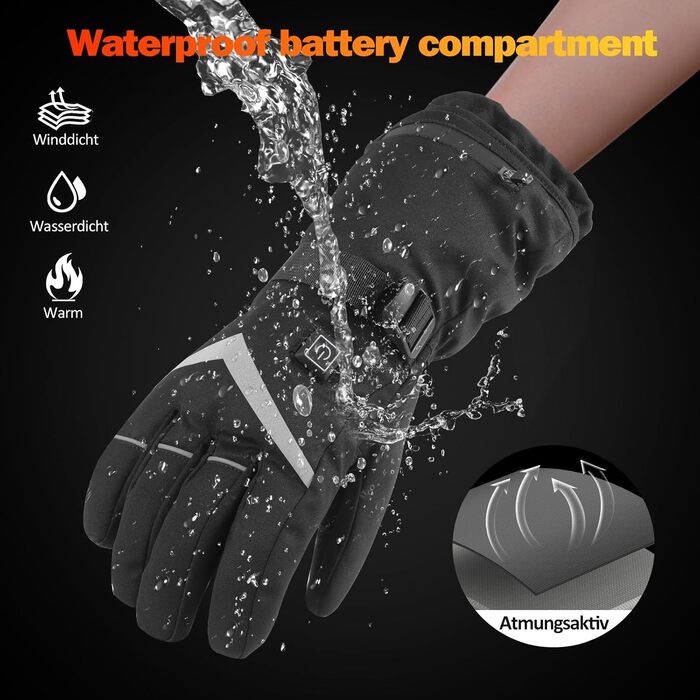 Обогріваючі рукавички для чоловіків та жінок, з акумулятором 5000mAh, 7.4V, 4 режими нагріву, зимові, вартісні, для катання на лижах та сноуборді