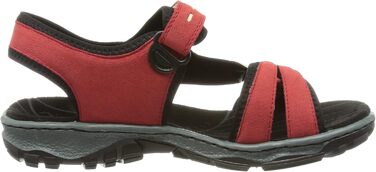 Жіночі сандалії Rieker 68879 - класичні, червоно-комбіновані, 39 EU