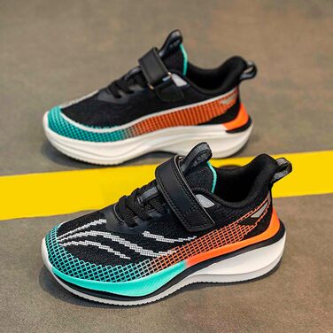 Дитячі кросівки для дівчаток та хлопчиків: спортивні, для занять тенісом, прогулянок, чорного кольору, 34 EU