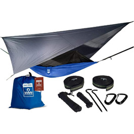 Гамак для кемпінгу Oak Creek Outdoor Supply Lost Valley | З москітною сіткою, тентом від дощу, стропами та компресійним мішком | Легкий, портативний, нейлоновий гамак для одного