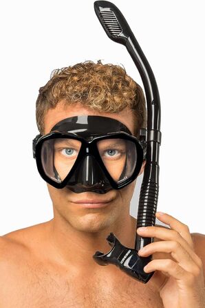 Набір для снорклінгу Cressi Ranger & Dry: маска, трубка, екіпірування, чорний колір