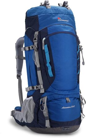 Рюкзак для туризму MOUNTAINTOP 80 л, з дощовиком, для чоловіків і жінок, синій, для подорожей, кемпінгу, трекінгу
