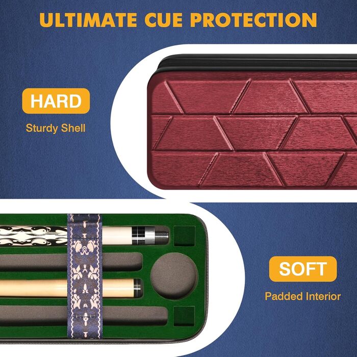Чохол для більярдного кия Pool-Queue-Tasche: міцний кейс на 10 київ з м'якою шкіряною ручкою та плечовим ременем, для перенесення, чоловічий, однотонний (Getaway Solids)