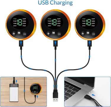EMS тренажер для пресу: електричний стимулятор м'язів живота, USB, перезаряджається