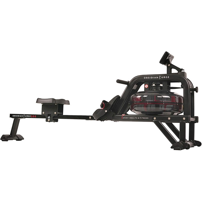 Водний гребний тренажер Sunny Health & Fitness Obsidian SF-RW5713 з LCD-дисплеєм, ергометром, комп'ютером тренувань, сумісний з пульсометром, до 113 кг