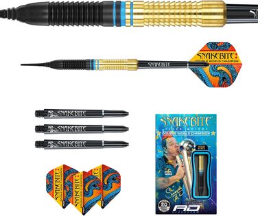Дротики RED DRAGON Peter Wright Snakebite Brass Softip 20 г, набір для дартсу