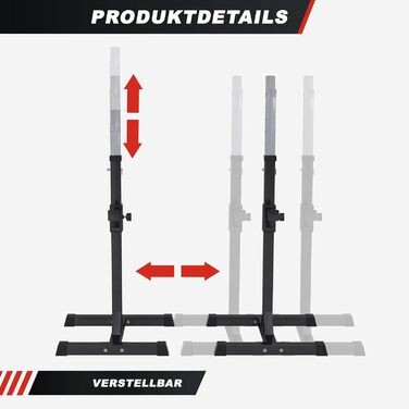 Стійка для штанги GORILLA SPORTS з набором гантелей 35 кг, SZ-грифом 120 см, регулювання висоти 6 і 14 рівнів, до 500 кг, сталь – стійка для штанги, присідань, Squat Rack