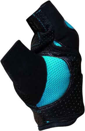 Рукавички для важкої атлетики Meiter Fit Grip для жінок (Чорний / Турквіс, L)