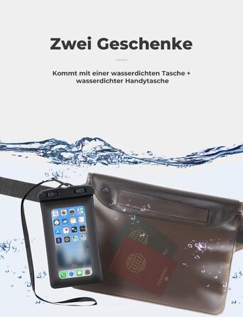 Водонепроникний мішок Glymnis Dry Bag 10L/20L: Сумка для водного спорту, пляжу, кемпінгу (Блакитний)