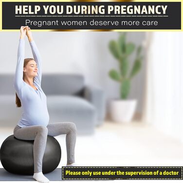 Фітбол LeomatriX 55 см з фітнес-гумками та насосом | Ергономний, компактний, міцний | для офісу, йоги, фітнесу, пілатесу, Pezzi Ball, вагітності