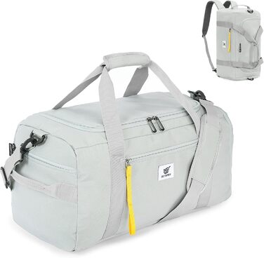 Спортивна сумка SKYSPER 40л з рюкзак-функцією, для спортзалу, подорожей, басейну, сіра