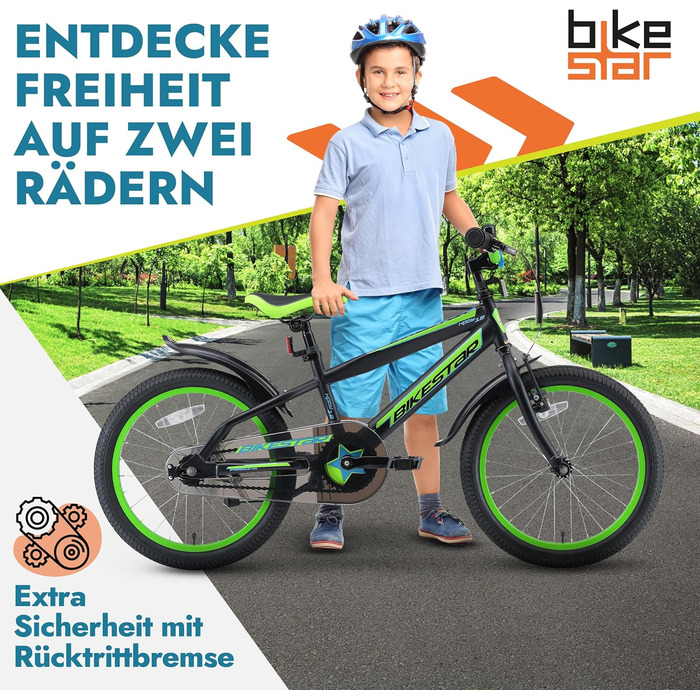 Дитячий велосипед BIKESTAR 18 дюймів для хлопчиків і дівчаток від 5 років Urban Jungle