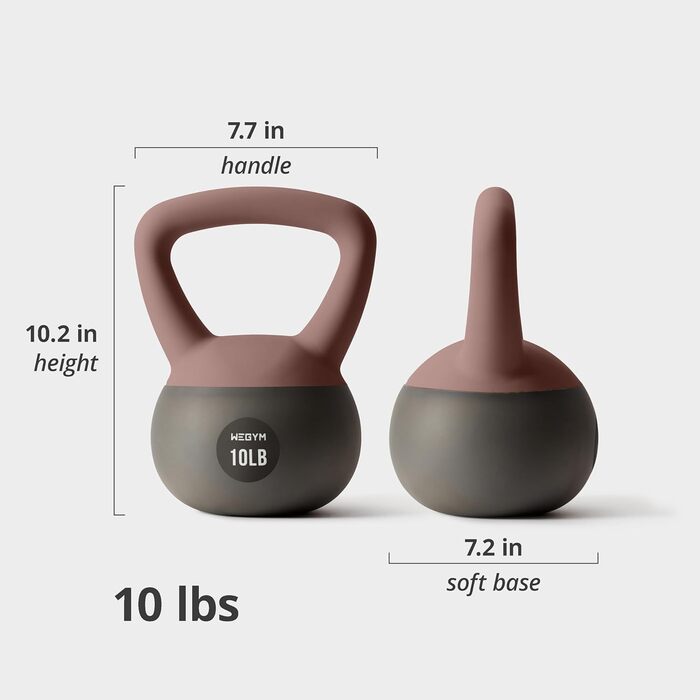 М'які гирі WEGYM зі сталі з піском, рожеві, для силових тренувань та фітнесу, ударостійкі, для дому