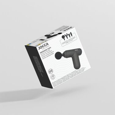 JOCCA Вібромасажер високочастотний, 32 рівні, 4 насадки, LED-дисплей, USB, 3000 об/хв, для шиї, спини, талії, рук і ніг, чорний