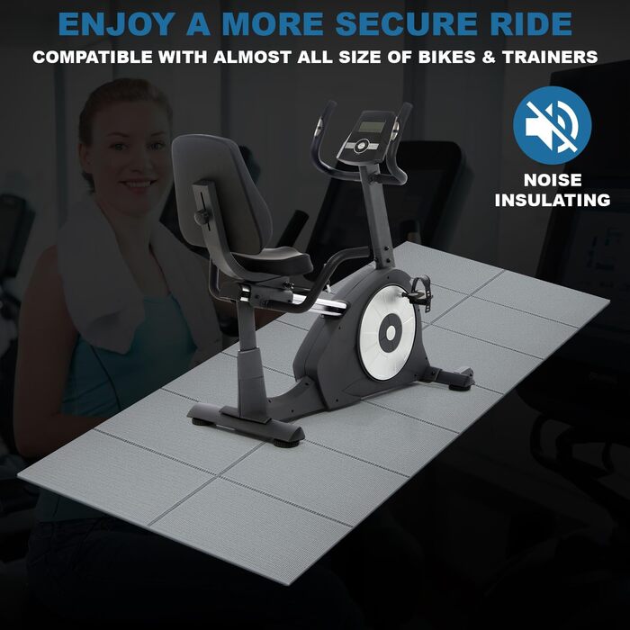 Килимок під тренажер PVC 173x61x0.6 см, захисний шумопоглинаючий мат для бігової доріжки та йоги, водонепроникний (сірий)