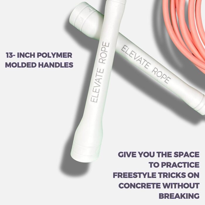 Стрибкове канат Elevate Speed Rope MAX - професійний, 5 мм, 3 м, з міцного PVC, чорний/білий (матовий рожевий)