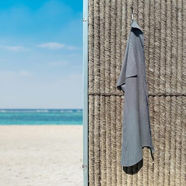 Рушник Miqio Sport з мікрофібри, структурований, ультралегкий та швидковисихаючий | для спорту, відпочинку, подорожей | 90 x 200 см, темно-сірий + коробка