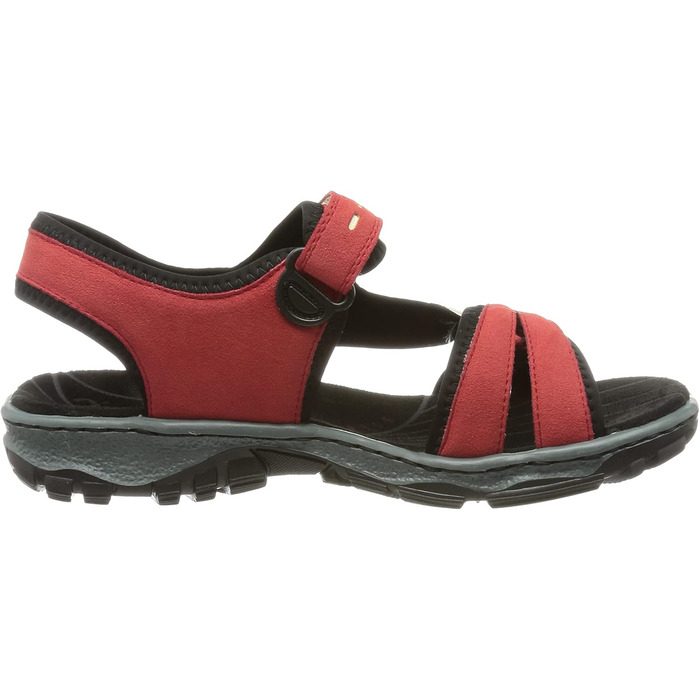 Жіночі сандалії Rieker 68879 - класичні, червоно-комбіновані, 39 EU