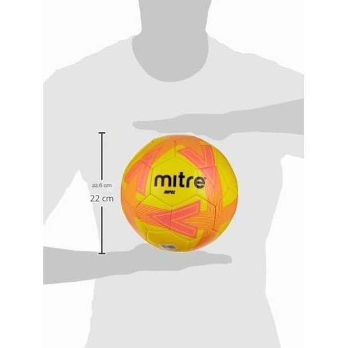 Футбольний м'яч Mitre Impel L30P (розмір 5), надміцний та стійкий до деформації, Yellow/Tangerine/Black