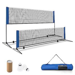 Мережа для бадмінтону з стійкою, регульована висота, 2 волани та сумка для перенесення, портативна стійка для бадмінтону, тенісу, волейболу (420 см)