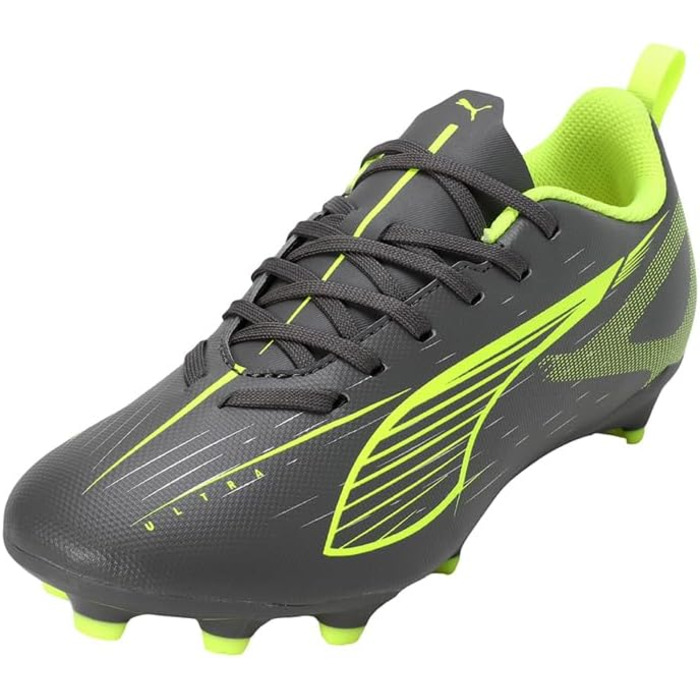 Дитячі футбольні бутси PUMA Ultra 5 Play FG/AG Jr – 38 EU, Matte Aged Silver Yellow Alert