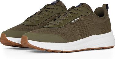Кросівки Tommy Hilfiger Runner для чоловіків: легкі, сучасні, в'язані, колір хакі (41 EU)