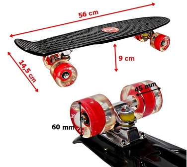 Скейтборд Aurora FB graffiti: 56 см, навантаження до 100 кг, колеса 60 мм 82A, підшипники ABEC-7