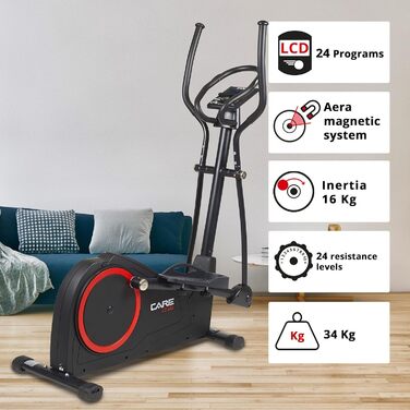 Еліптичний тренажер Care Fitness CE-685 з 24 програмами, моторизованим опором, LCD-дисплеєм і Bluetooth для Kinomap