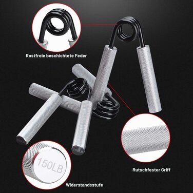 Griffkraft Trainer Set 50-250 LBS: Розвиток сили рук, кистей та пальців. Металевий тренажер для хвату. Набір з 3 шт.
