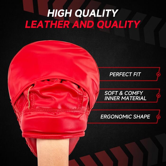 Боксерські рукавички Boxpads для тренувань, ударів та захисту, MMA, Муай Тай, Кікбоксинг, бокс (червоні)