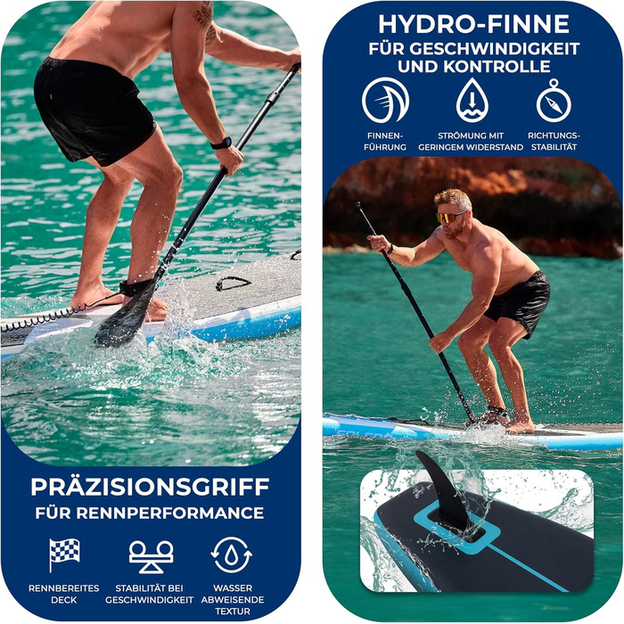 SUP дошка SereneLife Race надувна 427x71 см, комплект для сплаву та змагань, швидка, з антиковзким покриттям, для досвідчених