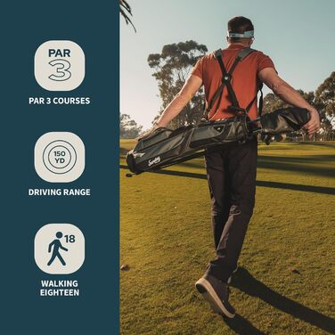 Гольф сумка Sunday Golf Loma XL – Легка сумка з ременем та стійкою – Зручна сумка для пітч-н-патт гольфу – для полів Par 3 та Executive, 3,4 фунти (Універсальний розмір, Колір: Місячна зелень)