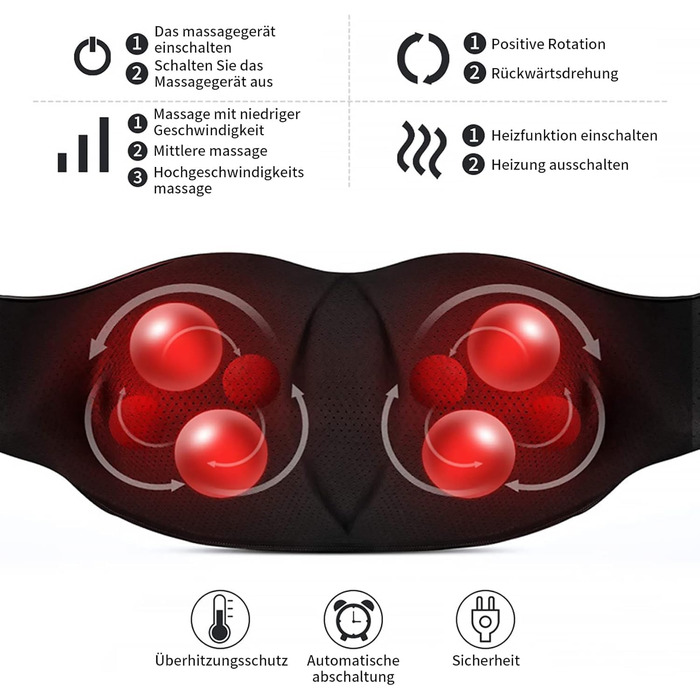 Масажер для шиї iKristin Shiatsu з підігрівом 3D, для зняття болю в шиї, спині, попереку. Сірий колір