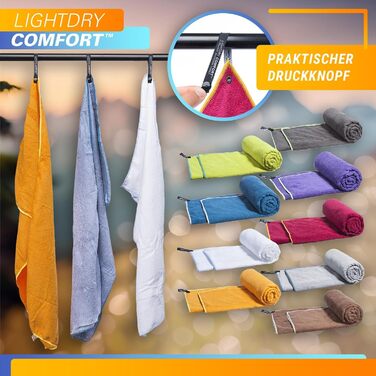 LightDry® Оригінальний спортивний рушник з мікрофібри для подорожей та рюкзака - рушник для спорту та фітнесу, швидковисихаючий, абсорбуючий, легкий та антибактеріальний (60 x 30 см, Бордовий)