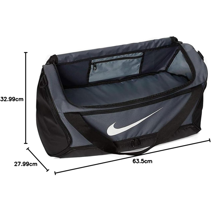 Спортивна сумка Nike Brasilia Training Medium 61 см, сірий/чорний/білий