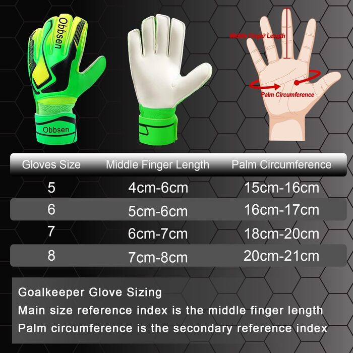 Воротарські рукавички з Fingersave для футболу, унісекс, супер-зчеплення, товстий латекс, максимальний контроль, для дітей, підлітків і дорослих