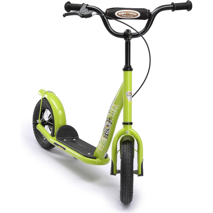 Дитячий роликовий самокат STAR SCOOTER з повітряними колесами (10 дюймів) для хлопчиків та дівчаток 4-5 років. Зелений