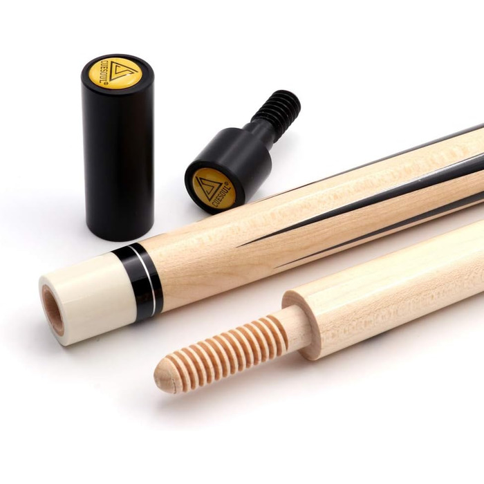 Більярдний кий CUESOUL 56 дюймів, 18 унцій, з 3 подушками, дерев'яне з'єднання, білий