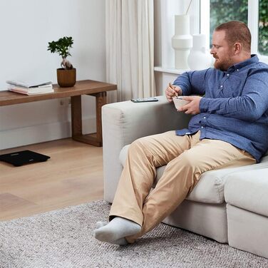 Цифрова смарт-вага OMRON HN300T2 Intelli IT з Bluetooth, чорна, для контролю ваги вдома, синхронізація зі смартфоном