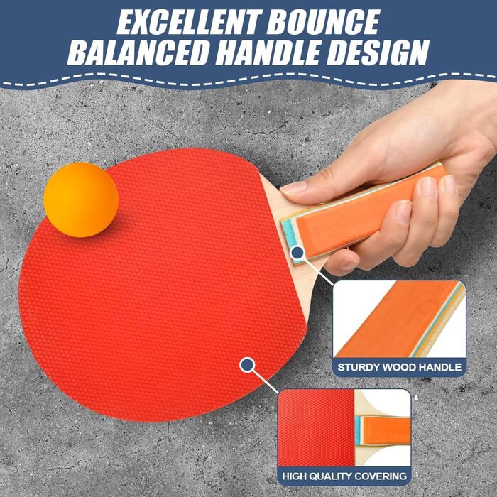 Набір для настільного тенісу Flintronic: 2 ракетки + 3 м'ячі, з сумкою для початківців та професіоналів