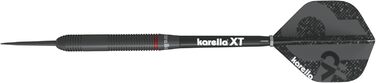 Дротики Karella Steeldart Daniel Klose 90% вольфрам, 22 г, металевий наконечник, набір з 3 дротиків та 2 комплектів оперення, для класичної дартс-дошки